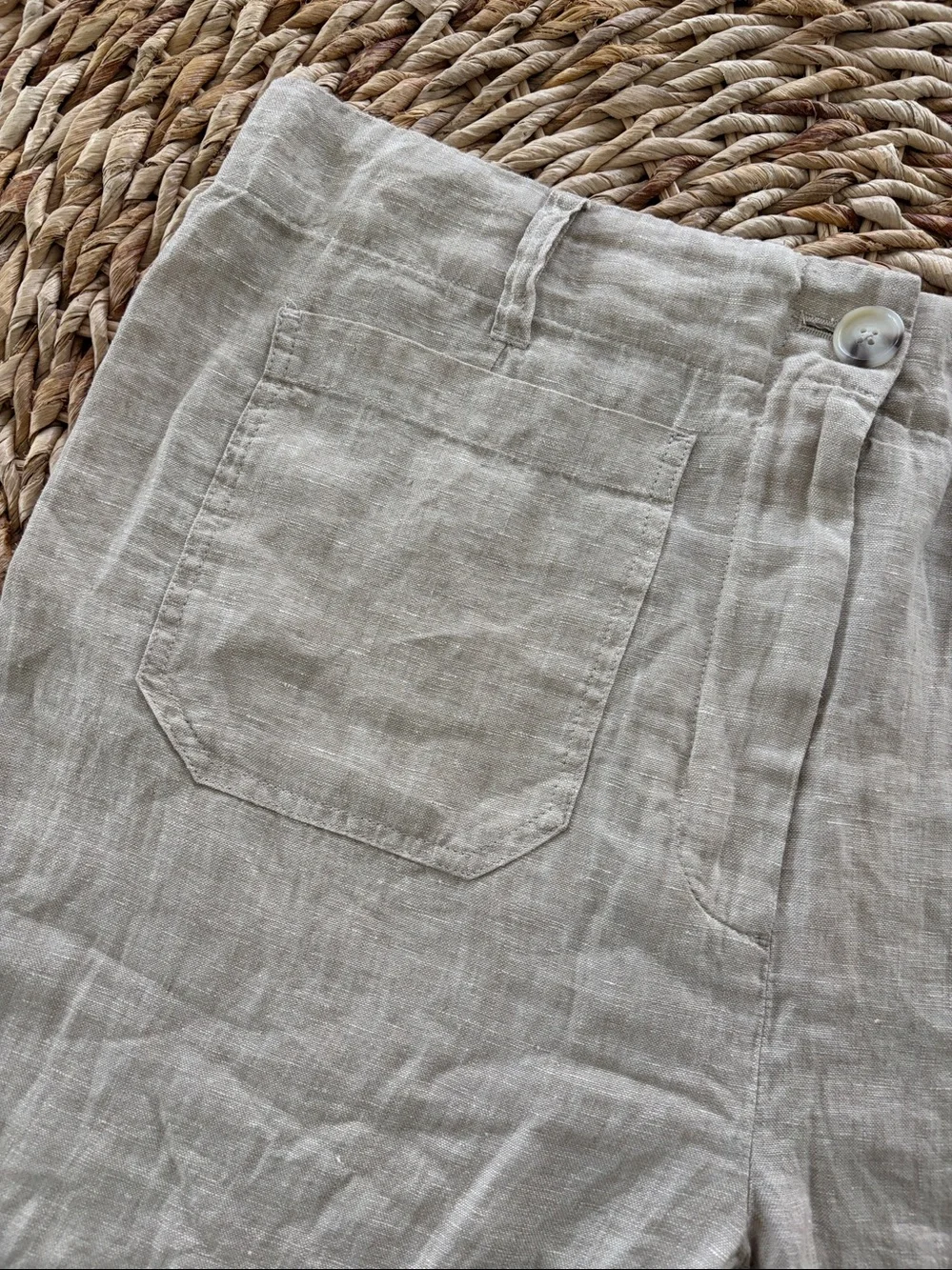 Quince NWT European Linen Patch Pocket Wide Leg Pant
